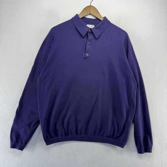 Maus Hoffman Sweater Polo Men's 2XL Purple Knit Made in USA Vintage 90s Preppy - Picture 2 of 8